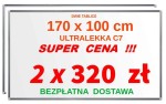 2 tablice białe suchościeralne ULTRALEKKIE - PREMIUM bis 170x100 cm  magnetyczna