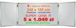 5 x Tablica tryptyk 340(170)x100 biała, CERAMICZNA  ULTRALEKKA PREMIUM_C suchościeralna, magnetyczna