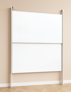 Tablica w systemie kolumnowym zależnym 2x200x100 cm biała/biała wysokość 350 cm