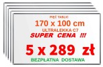 5 tablic białe suchościeralne ULTRALEKKIE - PREMIUM bis 170x100 cm magnetyczna