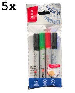 5 kpl x 4 markery MEMO MIX do tablic suchościeralnych