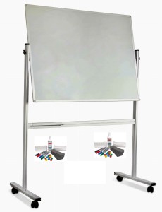 Tablica 180x120 cm obrotowo-jezdna, biała, suchościeralna  ECOnomic 