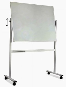 Tablica 120x90 cm obrotowo-jezdna, biała, suchościeralna z regulacją wysokości ECOnomic 