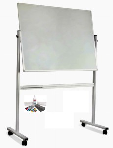 Tablica 200x100 cm obrotowo-jezdna, biała, suchościeralna  ECOnomic 