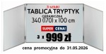 3 x Tablica tryptyk 340(170)x100 biała, CERAMICZNA  ULTRALEKKA PREMIUM_C suchościeralna, magnetyczna