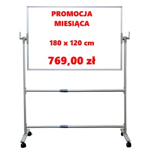 Tablica180 x 120 cm obrotowo-jezdna, biała, suchościeralna, magnetyczna TELESCOPIC