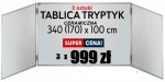 3 x Tablica tryptyk 340(170)x100 biała, CERAMICZNA  ULTRALEKKA PREMIUM_C suchościeralna, magnetyczna