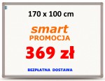 Tablica BIAŁA, 170x100 cm  suchościeralna, magnetyczna ULTRALEKKA - SMART