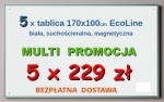 5 tablic EDULINE białe suchościeralne magnetyczne 170x100 