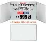 3 x Tablica tryptyk 340(170)x100 biała, CERAMICZNA  ULTRALEKKA PREMIUM_C suchościeralna, magnetyczna