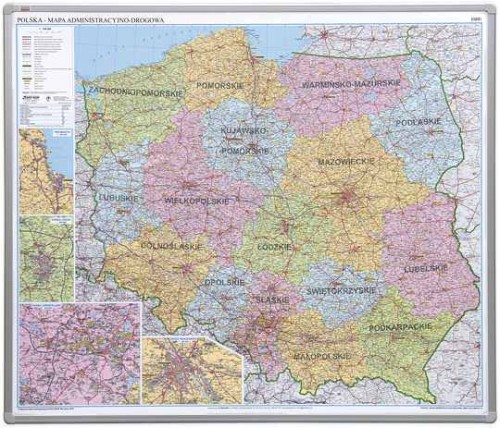 Mapa -  Polska administracyjna miękka