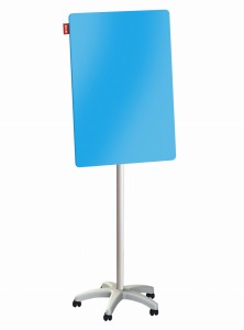 Flipchart szklany MOBILNY - kolor  niebieski